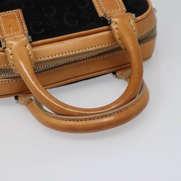 CELINE C Macadam Canvas Hand Bag Suede Leather Black Brown Silver - Picture 7 of 12